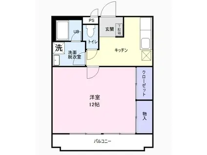 リンピア東通(1K/2階)の間取り写真