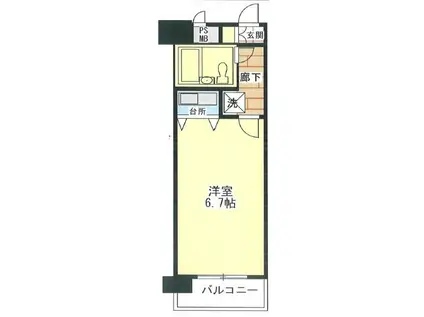 朝日プラザαポート神戸(ワンルーム/5階)の間取り写真