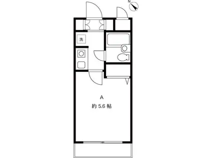カーサスプレンディッド新宿払方町(1K/2階)の間取り写真