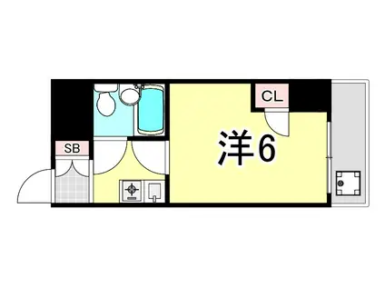 ブラウンコート(1K/3階)の間取り写真