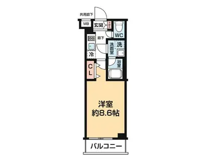 アルコバレーノお花茶屋(1K/4階)の間取り写真