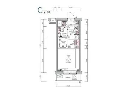SYNEX YOKOHAMA-SHINMACHI(1K/2階)の間取り写真
