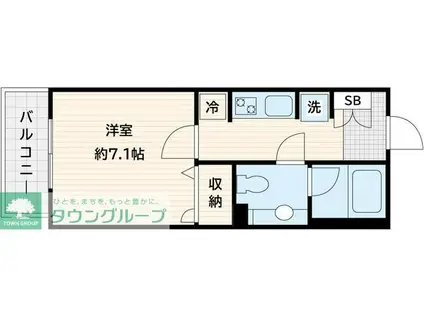 BIBRY COURT(1K/1階)の間取り写真