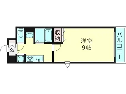 アーボン2(1K/3階)の間取り写真
