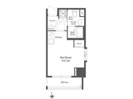 コンデ相模原(ワンルーム/7階)の間取り写真