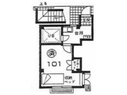 メゾン高野台(1K/1階)の間取り写真