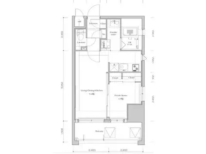 ネストピア藤崎駅前(1LDK/7階)の間取り写真