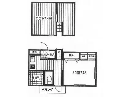 ハイツエイト(1K/3階)の間取り写真