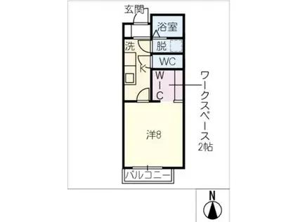 ビオロマーネ(1K/3階)の間取り写真