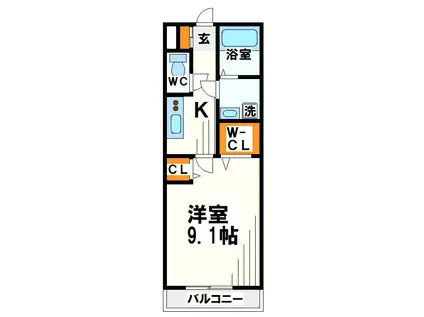 OHプラスSHINKAWA(1K/3階)の間取り写真