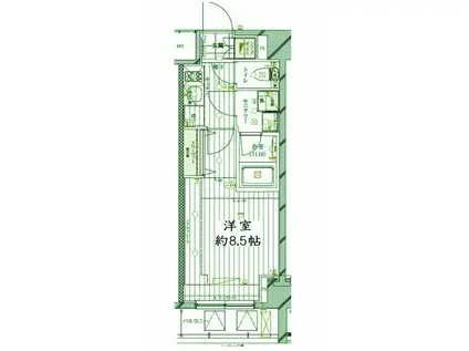 レガリス品川南大井Ⅲ(1K/5階)の間取り写真