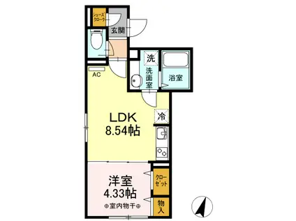 Dメゾン本駒込(1LDK/3階)の間取り写真