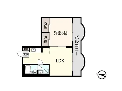 アシスト第3福井マンションI(1LDK/4階)の間取り写真