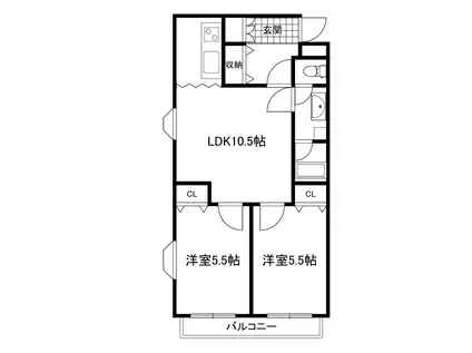 メゾン・ド・WASON(2LDK/2階)の間取り写真