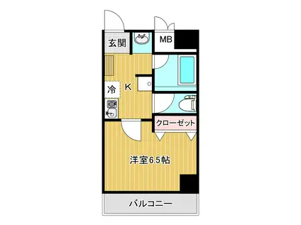 グランディール壱番館(1K/3階)の間取り写真