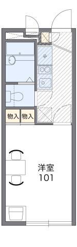 レオパレスサヴァー(1K/1階)の間取り写真