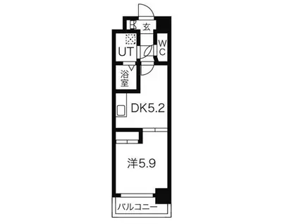 ベレーサ葵(1DK/10階)の間取り写真