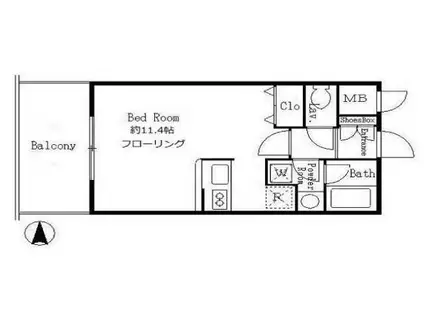 サンクレール高井戸(ワンルーム/10階)の間取り写真