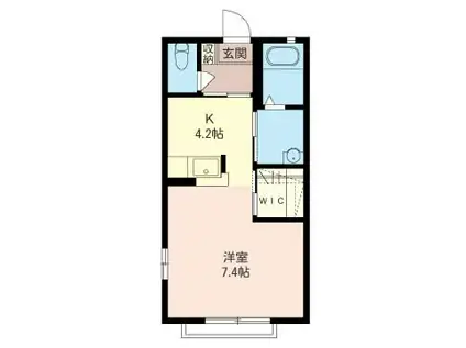 レジデンス・ルノアール(ワンルーム/1階)の間取り写真