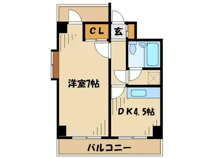 デイム橋本(1DK/10階)の間取り写真