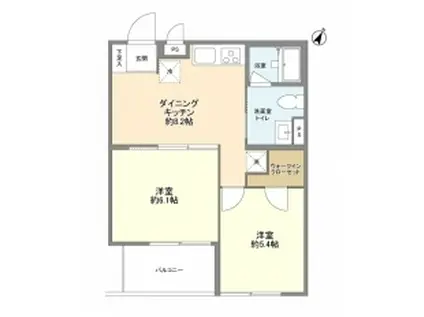 シメントピア(2DK/3階)の間取り写真