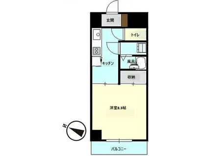 杜のまどい(1K/2階)の間取り写真