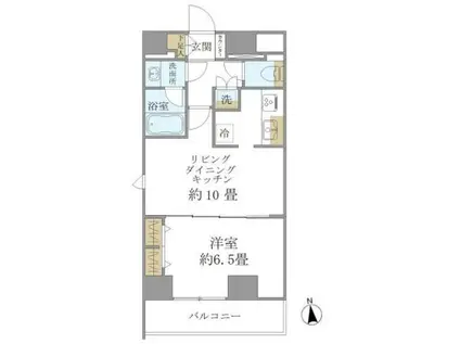 プレミアムキューブ上野(1LDK/11階)の間取り写真