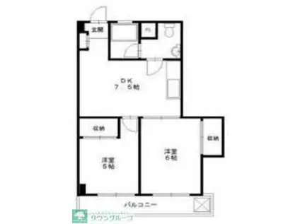 JUN共栄ハイツ(2DK/3階)の間取り写真