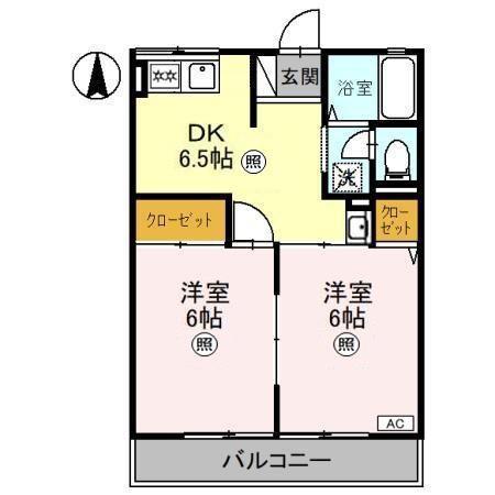 セルティアA・B(2DK/2階)の間取り写真