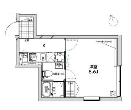 LIFEED CREAL 広尾(1K/3階)の間取り写真