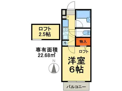 パークフロント北綾瀬B(1K/2階)の間取り写真
