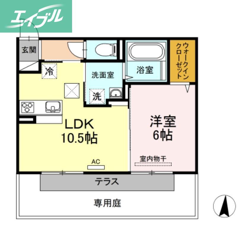パームツリーA(1LDK/1階)の間取り写真