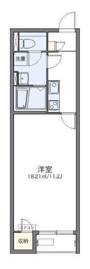 レオネクストクレール国分寺(1K/2階)の間取り写真