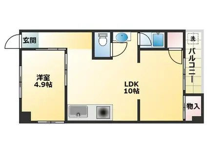 スカイハイツ中野(1LDK/3階)の間取り写真