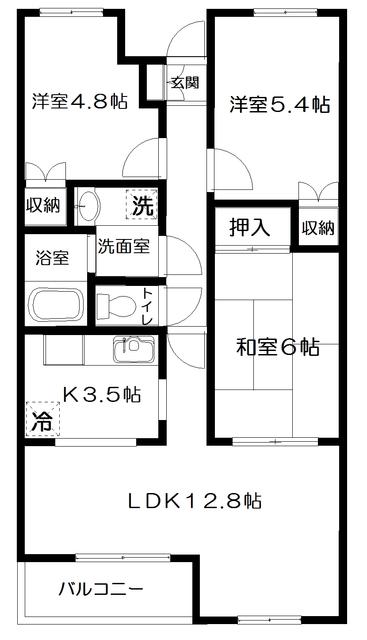 シルクフォルム(3LDK/2階)の間取り写真