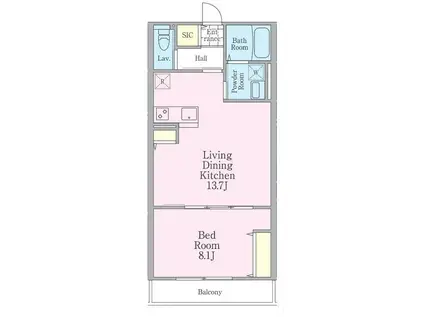 チェルアムール(1LDK/2階)の間取り写真