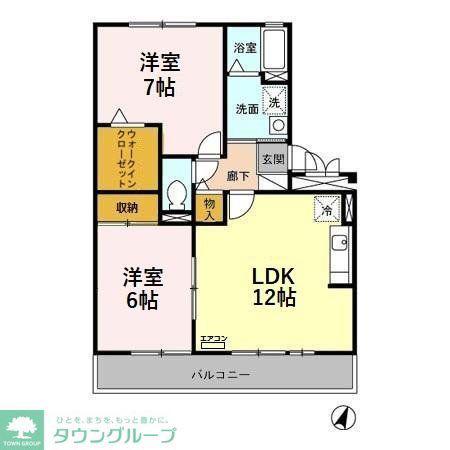 ゴールドパストラル(2LDK/1階)の間取り写真
