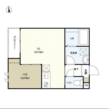 HILLS GARDEN旭ヶ丘(1DK/3階)の間取り写真