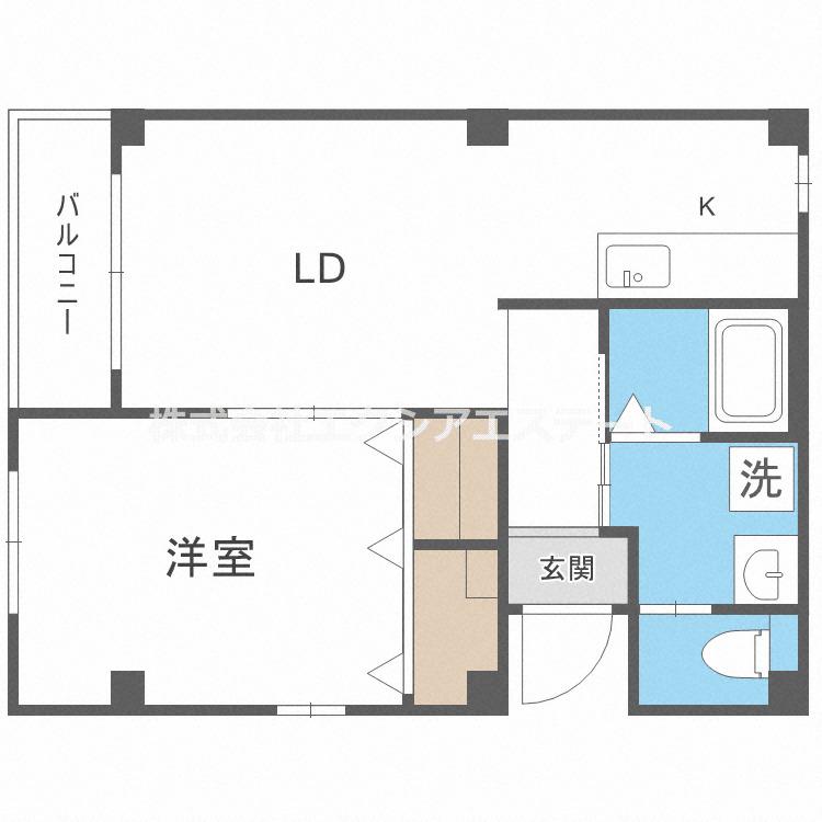 グランプログレス福島(1LDK/2階)の間取り写真