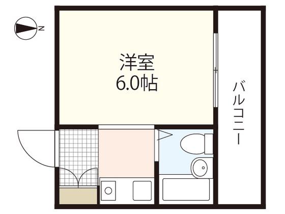 シャル上幟(1K/3階)の間取り写真