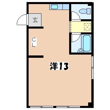 コーポ柏矢(ワンルーム/2階)の間取り写真