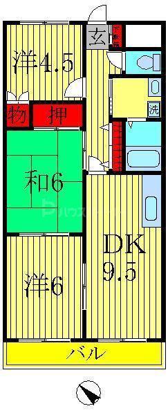 MAISON COMFORCE(3DK/2階)の間取り写真