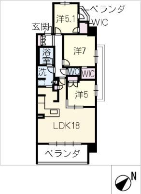 サンクレーア上社駅前204(3LDK/2階)の間取り写真