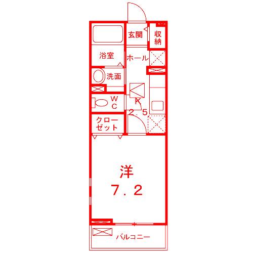 ラウレア(1K/1階)の間取り写真
