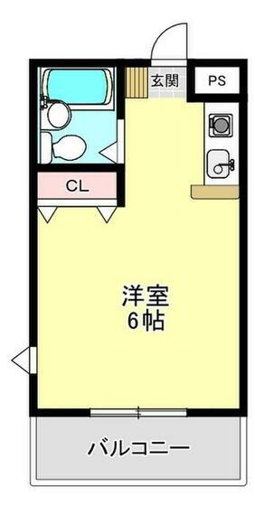 ヴィラ石塚(ワンルーム/2階)の間取り写真