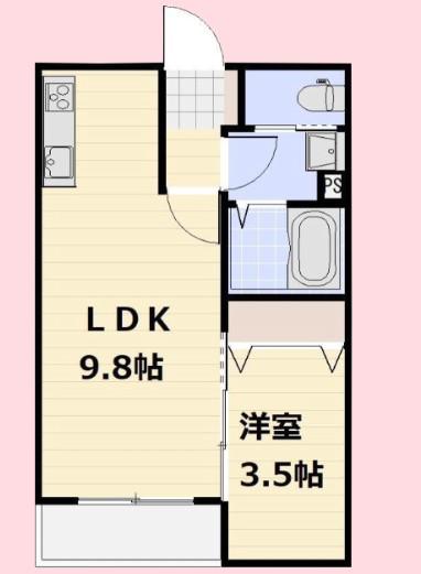 ヴェルデ・ヴェント(1LDK/1階)の間取り写真