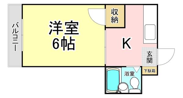 REGALO(1K/1階)の間取り写真