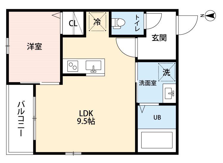 CRASTINE東味鋺3丁目(1LDK/2階)の間取り写真