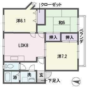 レピュート柴田(3LDK/2階)の間取り写真