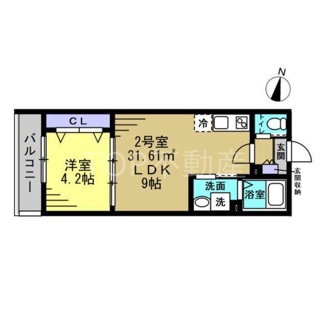 SOLARE本千葉(1LDK/1階)の間取り写真